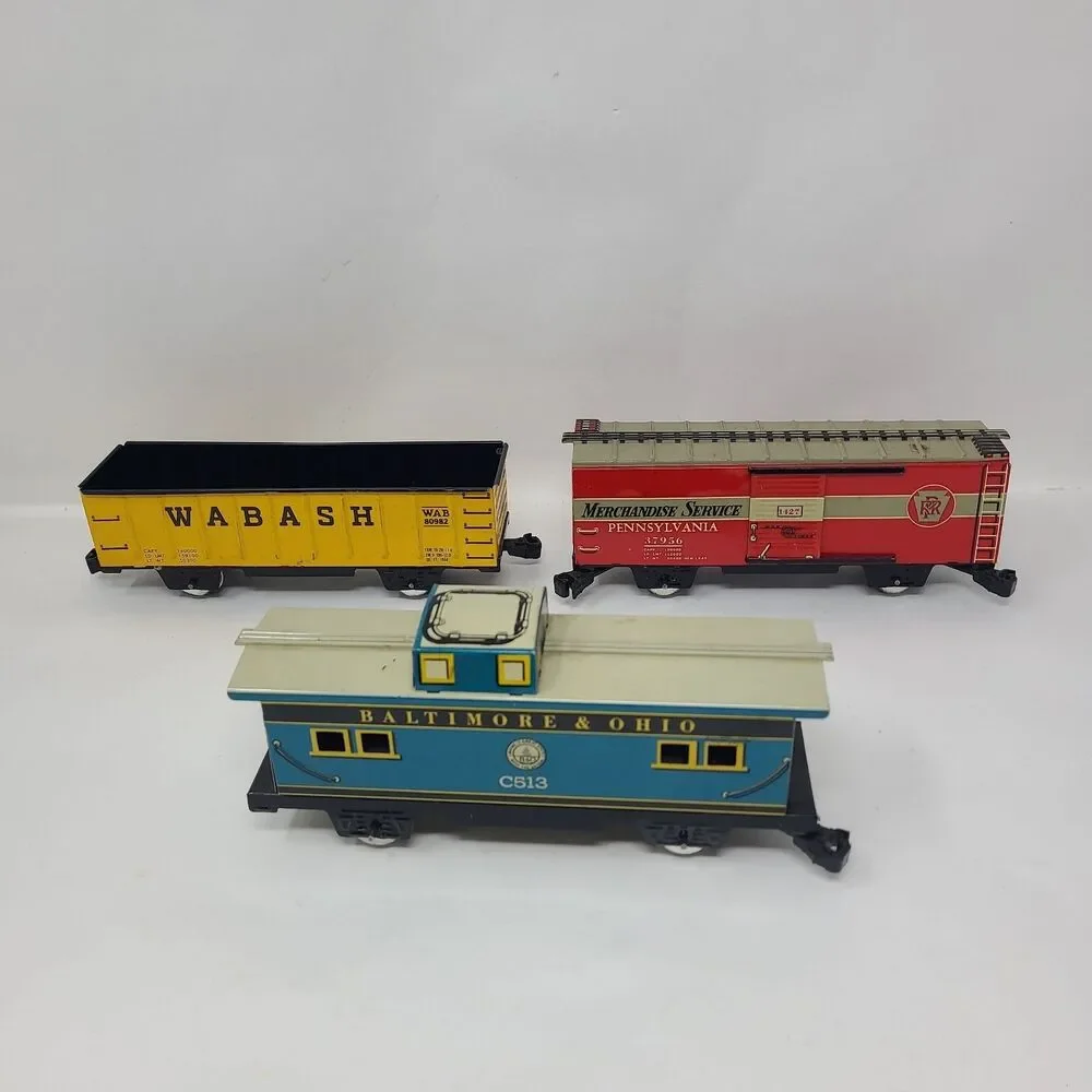 Vintage Marx Tin Train Baltimore & Ohio Locomotive Set w/ Box 5 Cars + Tracks